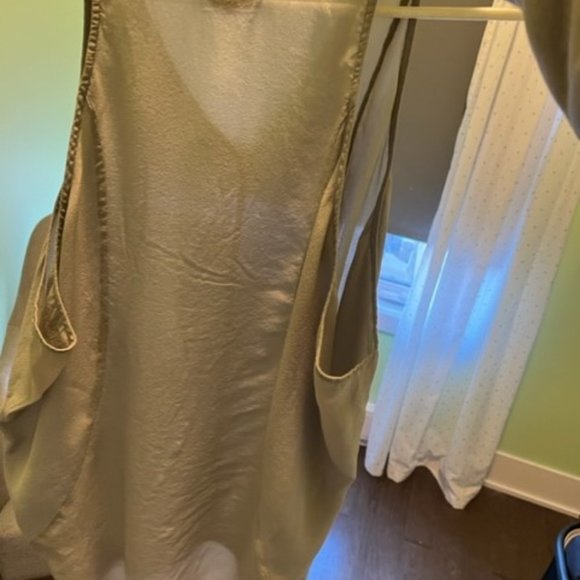 SILK TOPSHOP SLEEVELESS SHIRT HIGH/LOW SLEEVELESS SIZE US 2 - Picture 4 of 5